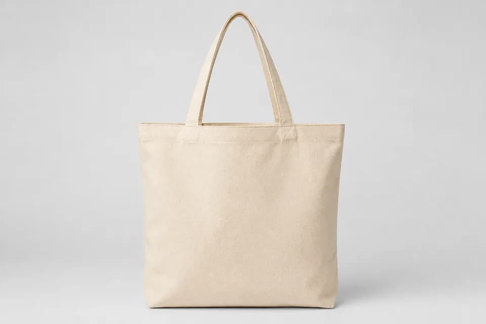 Neutral canvas tote bag